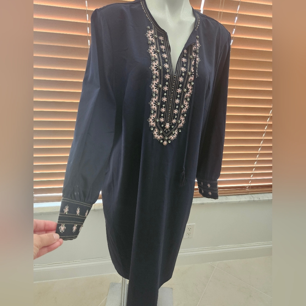 Chicos navy blue plus dress